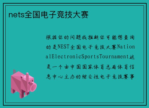nets全国电子竞技大赛